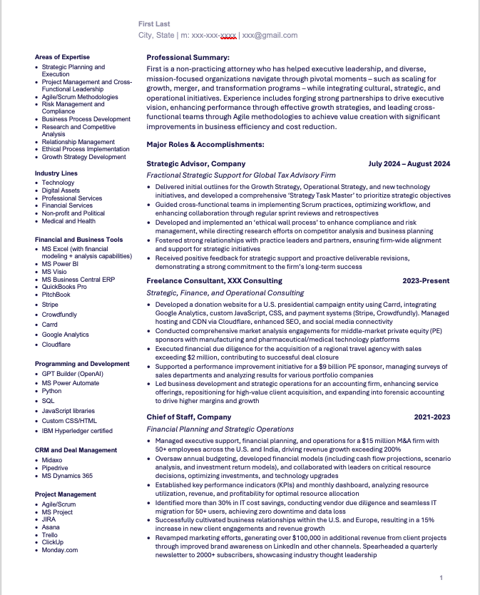 SHRED my resume (please) | Wall Street Oasis